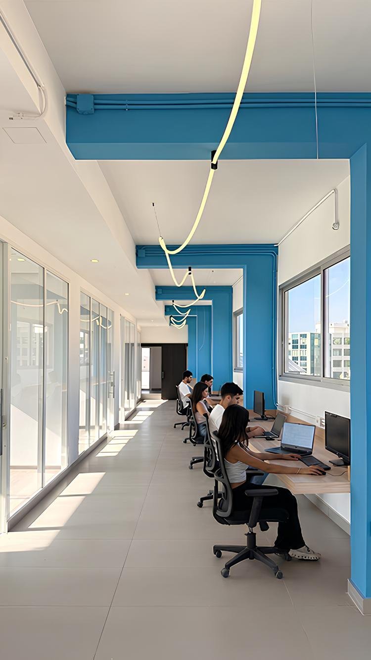 Open co-working area at Office Buddy in Baabda, Lebanon