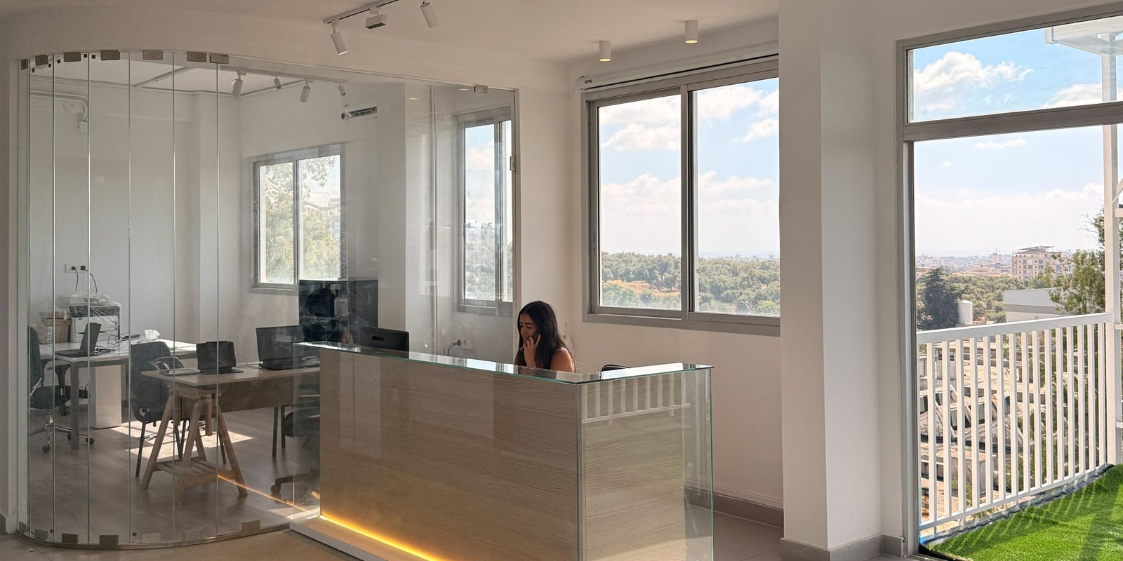 Reception desk and lobby at Office Buddy near Hazmieh